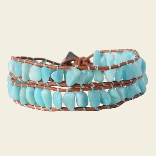 Ocean Path Bracelet with pale turquoise-coloured stone tiles