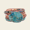 Tidal Mosaic Bracelet with layered pink and multicoloured bead strands
