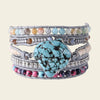 Tide Mark Bracelet with layered pale and multicoloured beads